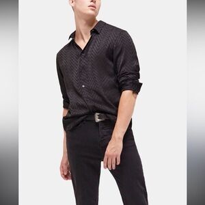 The Kooples Black Jacquard Shirt, size small